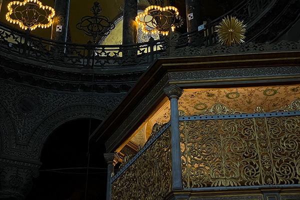 Inside imperial lodge in Hagia Sophia